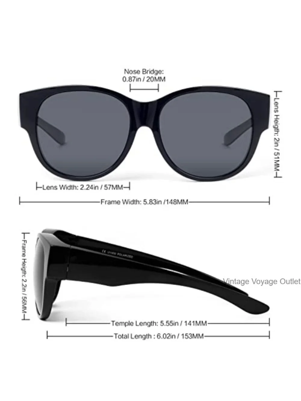 Polarized Sunglasses Fit Over Glasses for Women UV400 Protection